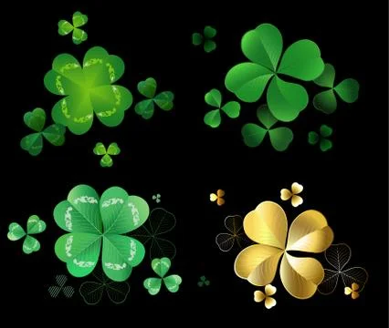 Set of Clover Stock Illustration