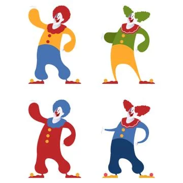 Set of clowns Stock Illustration