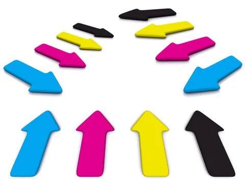 Set of CMYK pointers. 3d arrow set of CMYK pointers. 3d arrow Copyright: x... Stock Photos