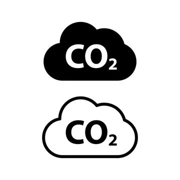 Set of CO2 reduce cloud icon, clean global emission, environment eco design s Stock Illustration