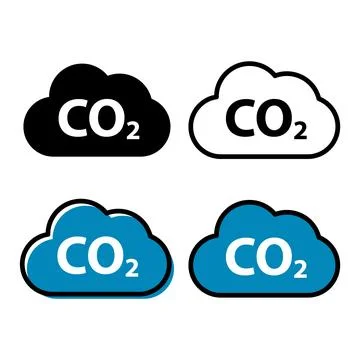 Set of CO2 reduce cloud icon, clean global emission, environment eco design s Stock Illustration