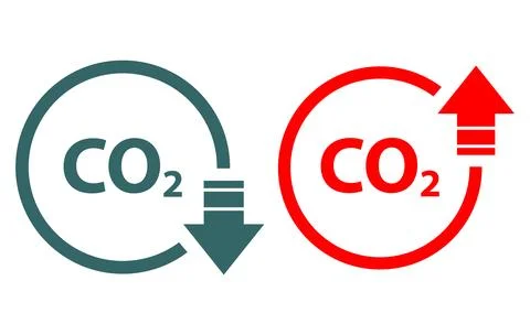 Set of CO2 reduce cloud icon, clean global emission, environment eco design s Stock Illustration