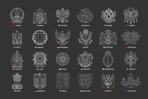 Set of coats of arms Stock Illustration
