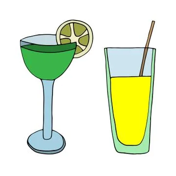 Set of cocktails Illustrazione stock