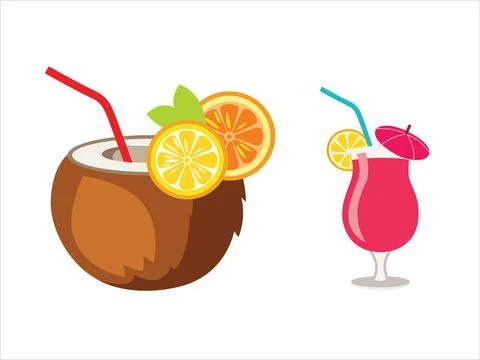 Set of cocktails イラスト素材