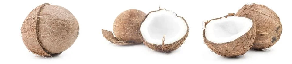 Set of coconut on a background Foto stock
