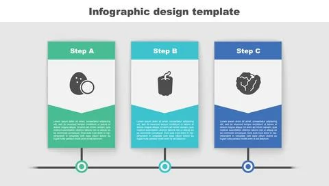 Set Coconut, Bell pepper and Cabbage. Business infographic template. Vector Stock Illustration