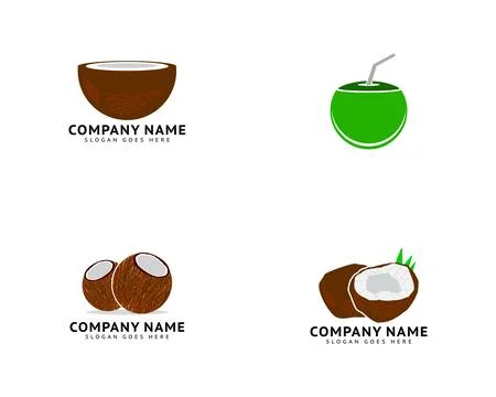 Set of Coconut Logo Template Vector Icon Design Illustration Stock Illustration