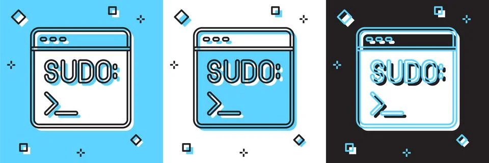 Set Code terminal icon isolated on blue and white, black background. Browser Stock Illustration