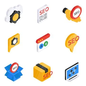 Set of Coding and Development Flat Icons Illustrazione stock