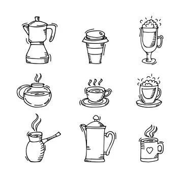 Set of coffee accessories Stock Illustration