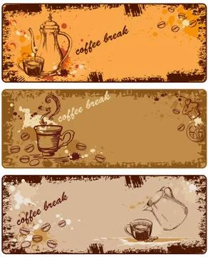 Set of coffee banners Stock Illustration