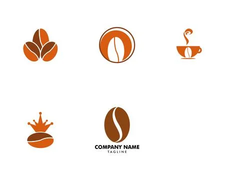 Set of Coffee Bean Logo Template Vector Icon Illustration Design Stock Illustration