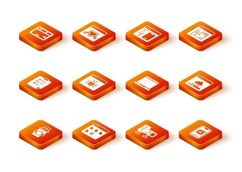 Set Coffee cup to go, Browser files, Clipboard with checklist, System bug Stock Illustration