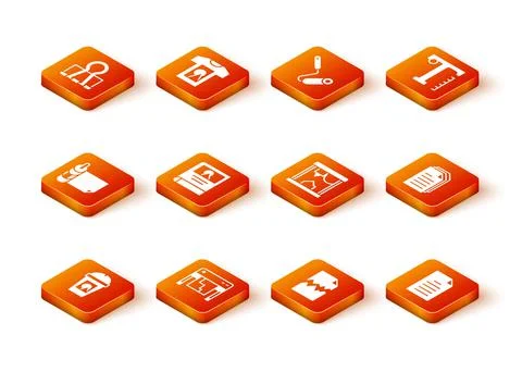 Set Coffee cup to go, Plotter, Roll paper, Photo album gallery, Torn document 스톡 일러스트