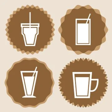 Set of coffee cup icon badges Stock Illustration