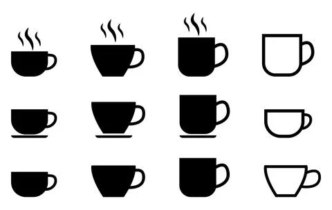 Set of coffee cup icons Stock Illustration