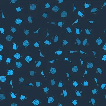 Set Coffee cup, Kitchen colander, and Washing dishes on seamless pattern. Vector 스톡 일러스트