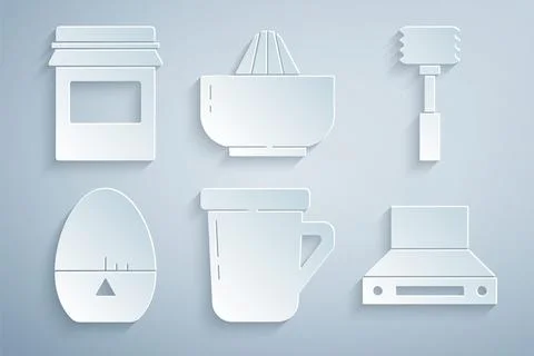 Set Coffee cup, Kitchen hammer, timer, extractor fan, Citrus fruit juicer and イラスト素材