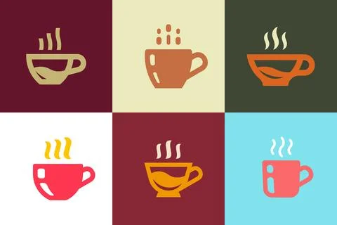 Set of Coffee cup logo Illustrazione stock