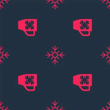 Set Coffee cup with snowflake and Snowflake on seamless pattern. Vector Stock Illustration