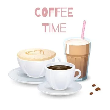 Set of Coffee drinks Stock Illustration