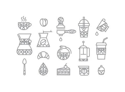 Set coffee icons Stock Illustration