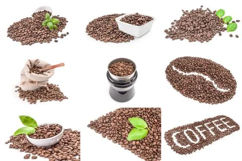 Set of coffee isolated on a white background Stock Photos