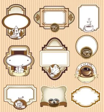 Set of coffee labels Stock Illustration