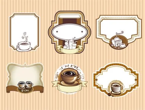 Set of coffee labels Stock Illustration