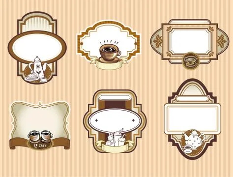Set of coffee labels Stock Illustration