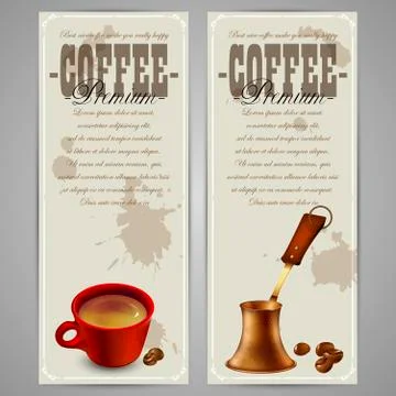 Set of coffee labels Ilustração Stock
