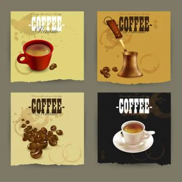 Set of coffee labels Stock Illustration