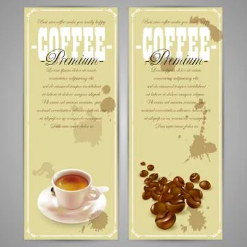 Set of coffee labels Stock Illustration