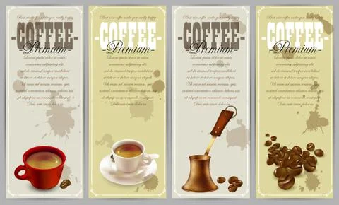 Set of coffee labels Illustrazione stock
