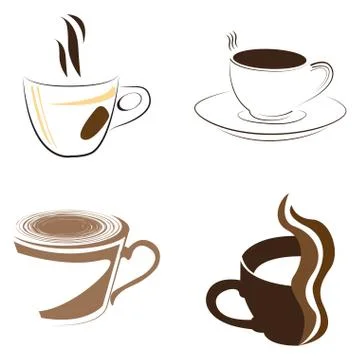 Set of coffee logos Illustrazione stock