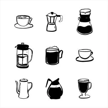 Set for coffee lovers. Isolated coffee elements. Stockillustratie