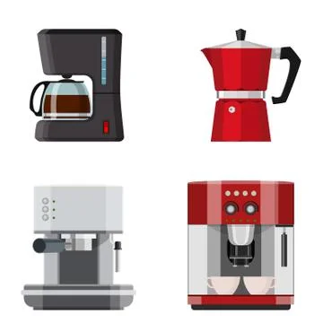 A set coffee machines Stock Illustration