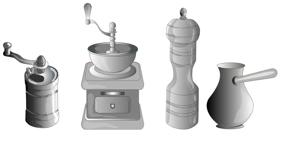 Set of coffee making equipment Stock Illustration