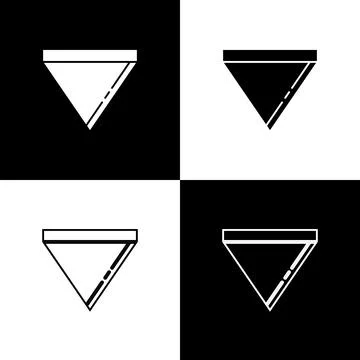 Set Coffee paper filter icon isolated on black and white background.  Vector Ilustração Stock