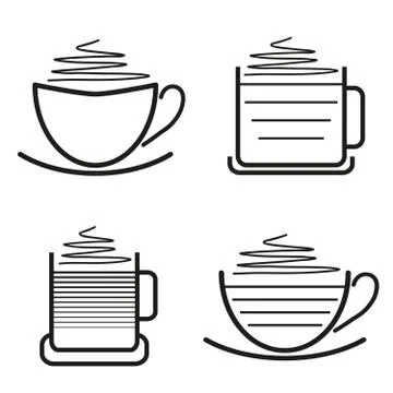 Set of coffee pictograms 库存插图