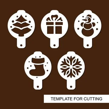 Set of coffee stencils.  Ilustración de archivo