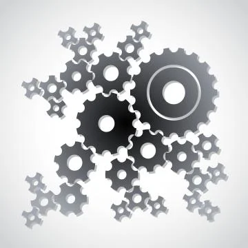 Set of cogs (gears) Stock Illustration