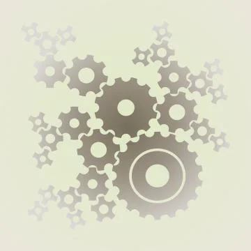 Set of cogs (gears) on light background Stock Illustration
