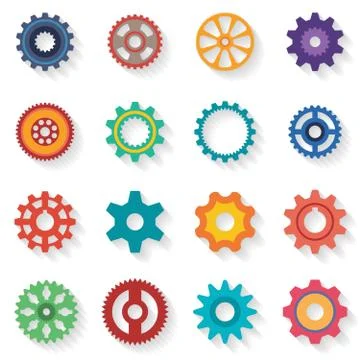 Set of cogwheel Stock Illustration