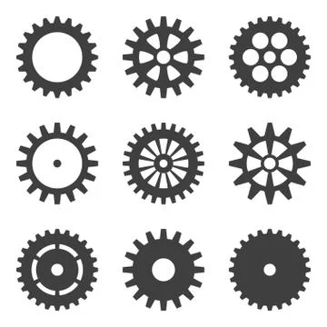 Set of cogwheels icon. Flat design vector elements. Gears illustration 스톡 일러스트