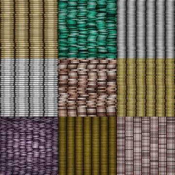 Set of coin stack seamless generated textures 스톡 일러스트