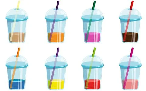 Set of cold drink and beverage icon. Stock Illustration