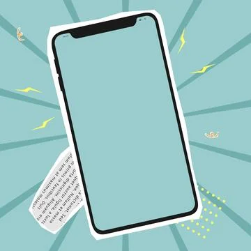 Set of collage elements with phones. Retro banner concept Stock Illustration