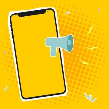 Set of collage elements with phones. Retro banner concept Stock Illustration